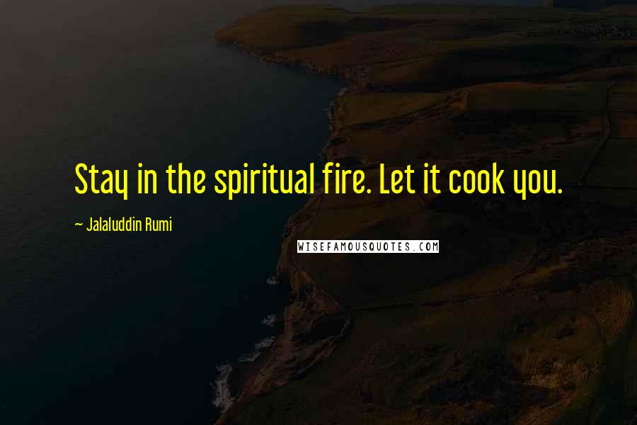 Jalaluddin Rumi Quotes: Stay in the spiritual fire. Let it cook you.