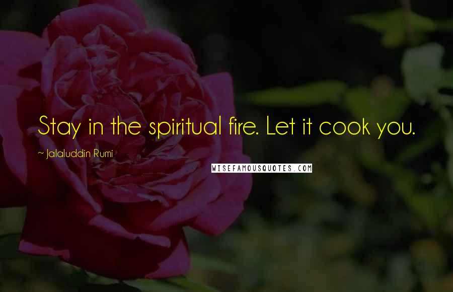Jalaluddin Rumi Quotes: Stay in the spiritual fire. Let it cook you.