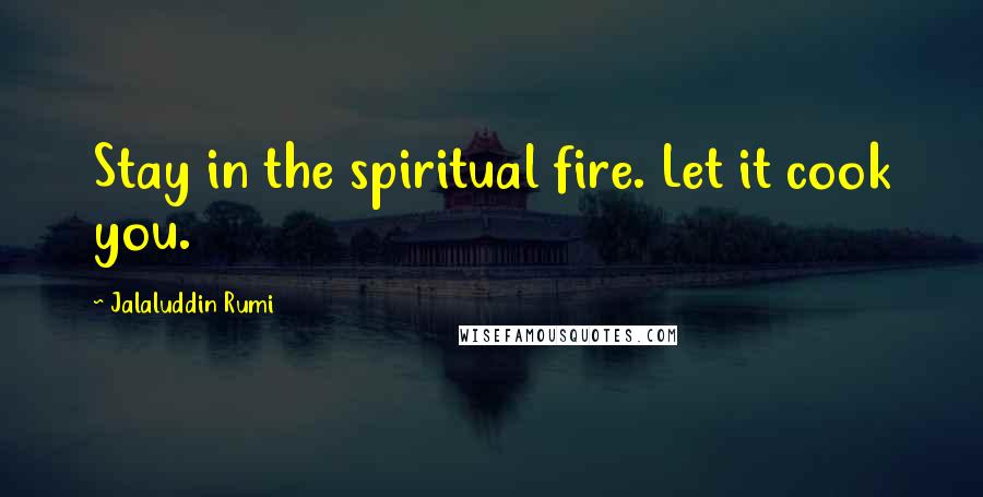 Jalaluddin Rumi Quotes: Stay in the spiritual fire. Let it cook you.