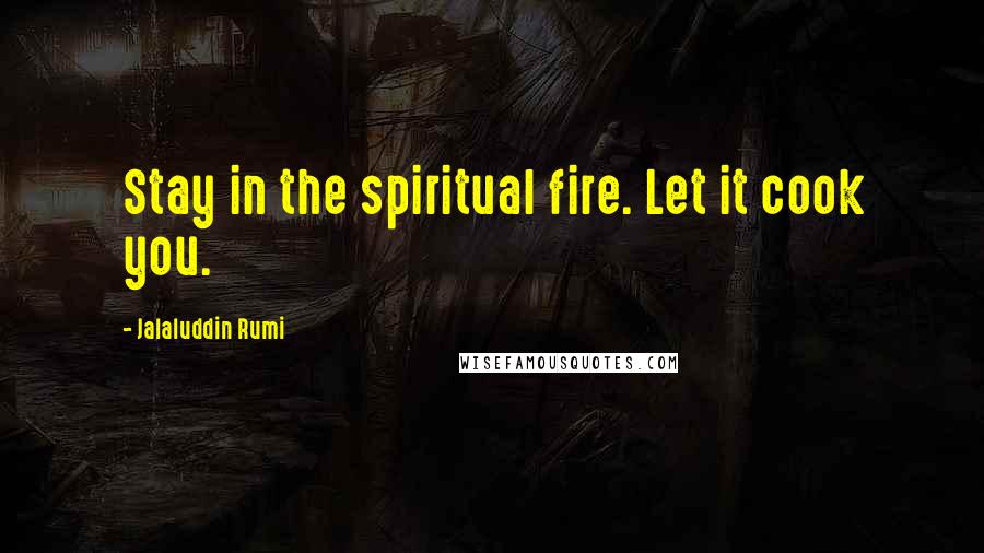 Jalaluddin Rumi Quotes: Stay in the spiritual fire. Let it cook you.
