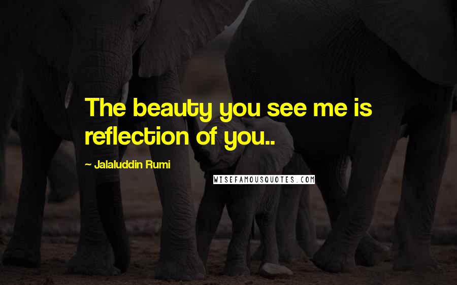 Jalaluddin Rumi Quotes: The beauty you see me is reflection of you..