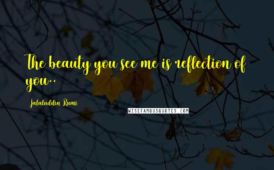 Jalaluddin Rumi Quotes: The beauty you see me is reflection of you..
