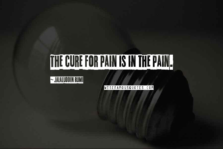 Jalaluddin Rumi Quotes: The cure for pain is in the pain.