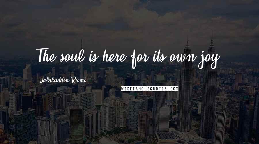 Jalaluddin Rumi Quotes: The soul is here for its own joy.