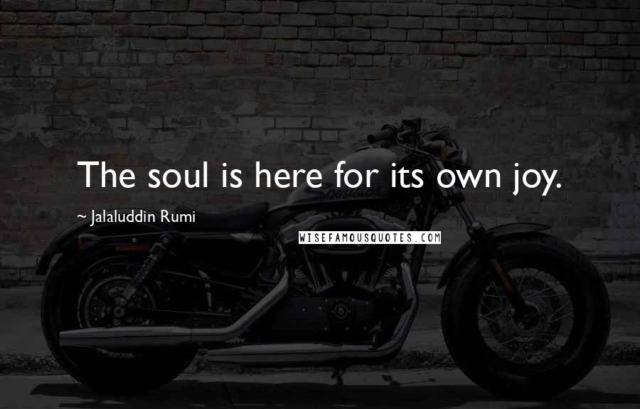 Jalaluddin Rumi Quotes: The soul is here for its own joy.