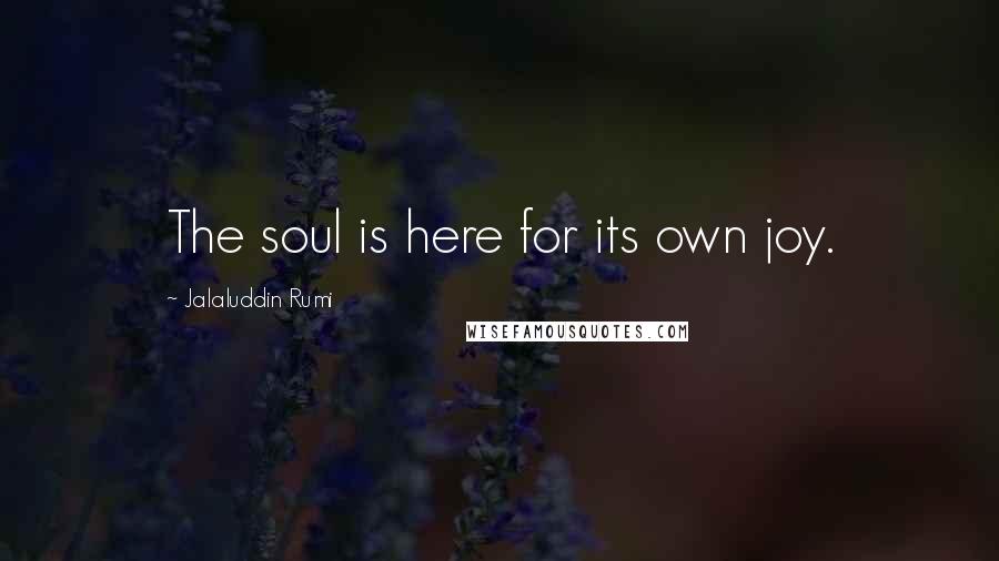 Jalaluddin Rumi Quotes: The soul is here for its own joy.