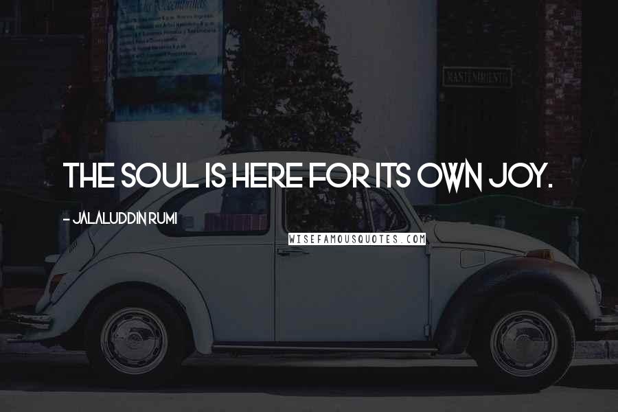 Jalaluddin Rumi Quotes: The soul is here for its own joy.