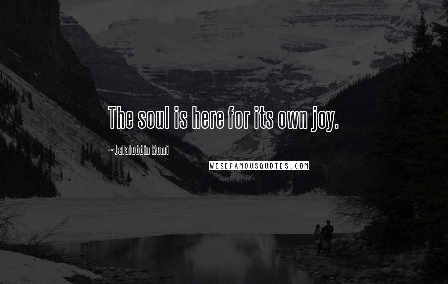 Jalaluddin Rumi Quotes: The soul is here for its own joy.