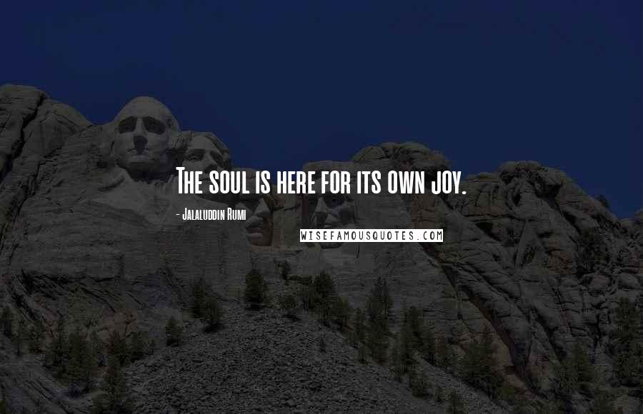 Jalaluddin Rumi Quotes: The soul is here for its own joy.