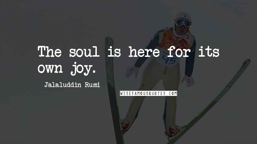 Jalaluddin Rumi Quotes: The soul is here for its own joy.