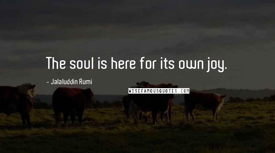 Jalaluddin Rumi Quotes: The soul is here for its own joy.