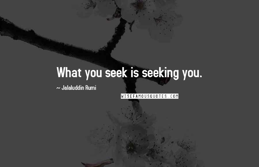 Jalaluddin Rumi Quotes: What you seek is seeking you.