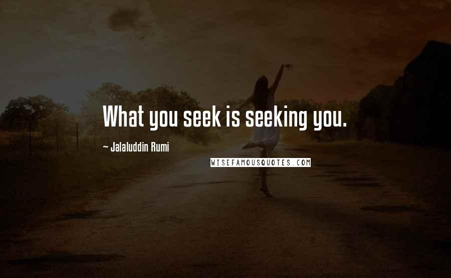 Jalaluddin Rumi Quotes: What you seek is seeking you.