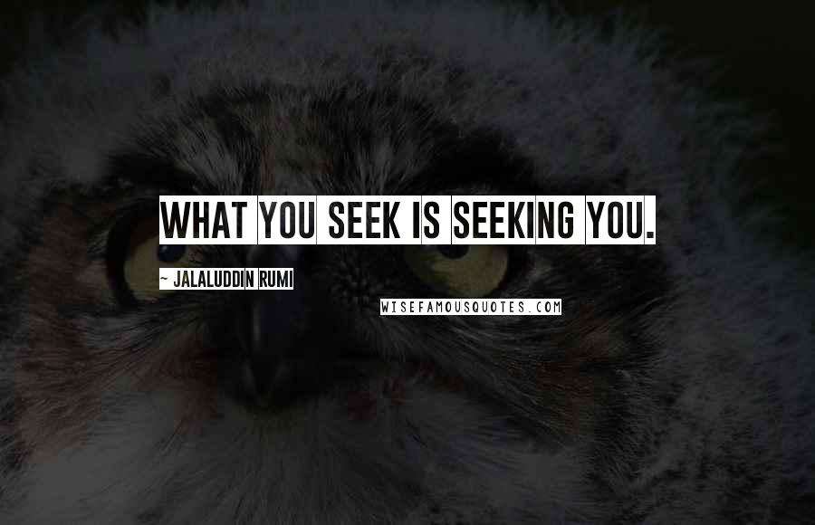 Jalaluddin Rumi Quotes: What you seek is seeking you.