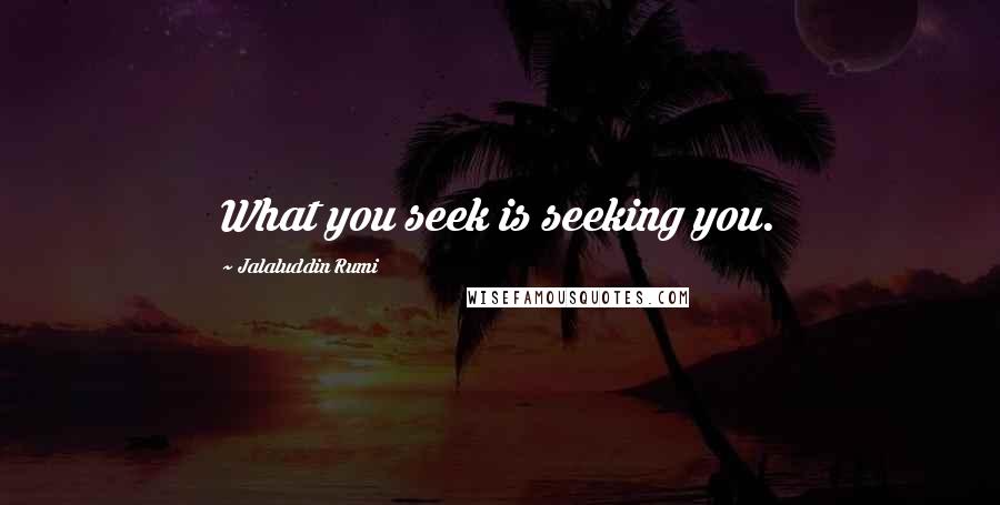 Jalaluddin Rumi Quotes: What you seek is seeking you.