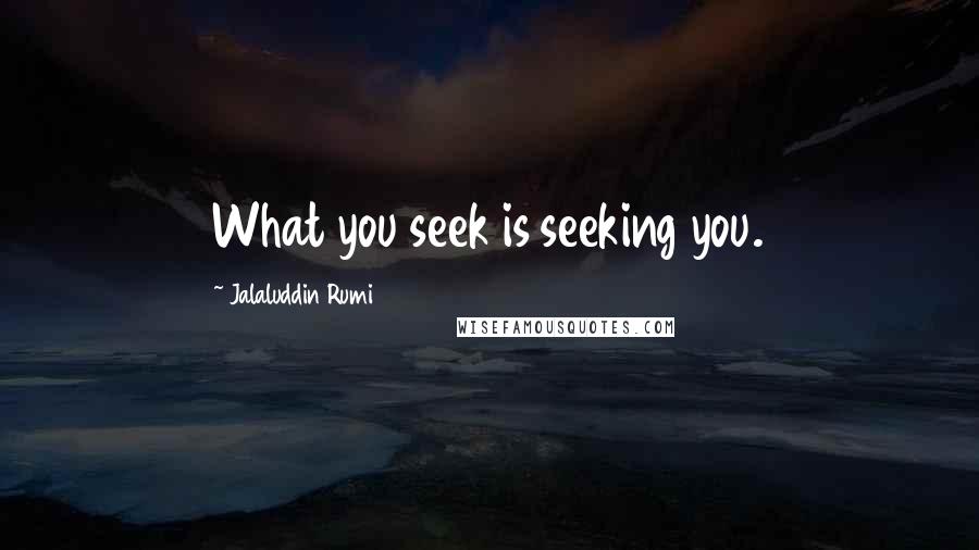 Jalaluddin Rumi Quotes: What you seek is seeking you.