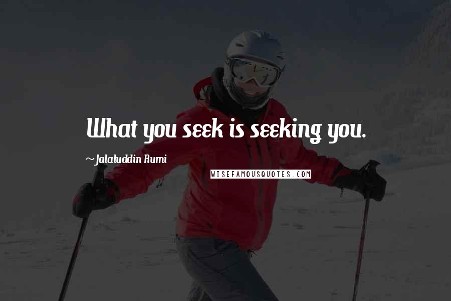 Jalaluddin Rumi Quotes: What you seek is seeking you.