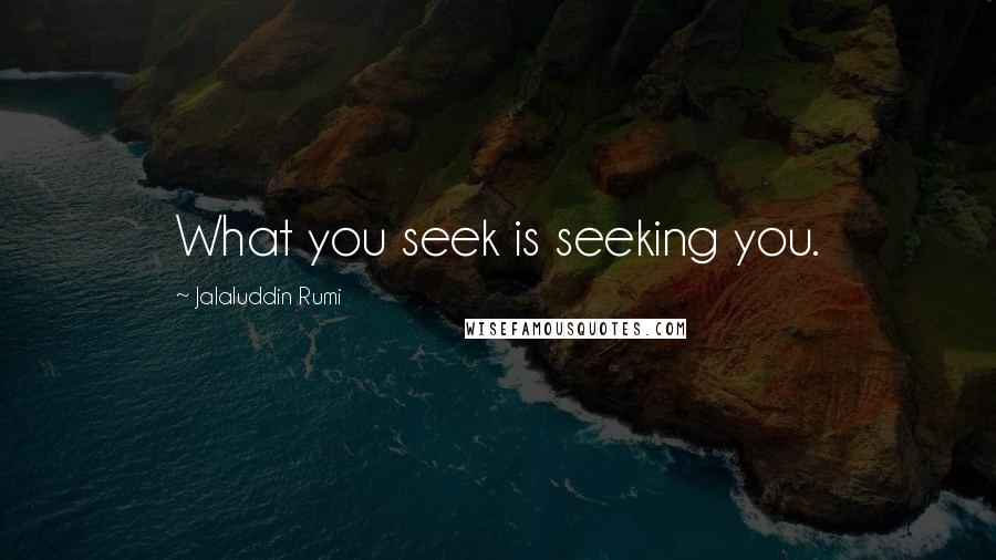 Jalaluddin Rumi Quotes: What you seek is seeking you.