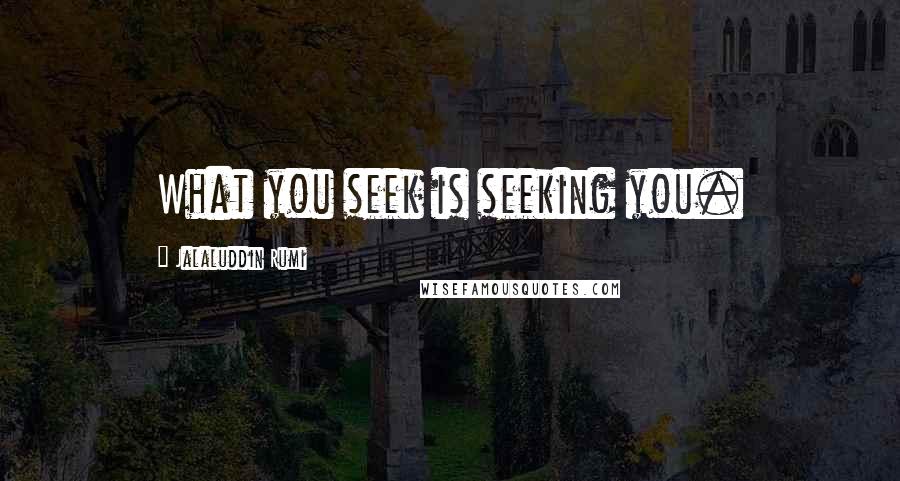 Jalaluddin Rumi Quotes: What you seek is seeking you.