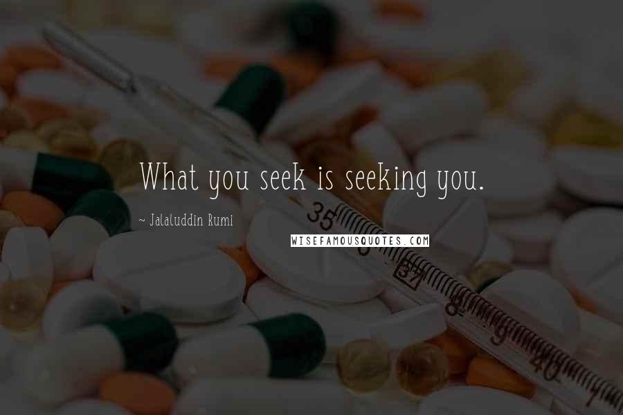 Jalaluddin Rumi Quotes: What you seek is seeking you.