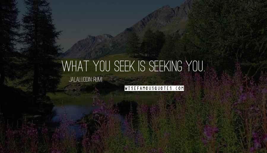 Jalaluddin Rumi Quotes: What you seek is seeking you.
