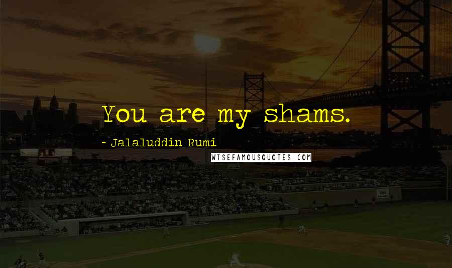 Jalaluddin Rumi Quotes: You are my shams.