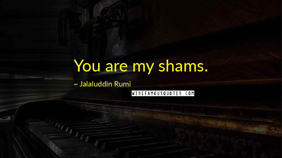 Jalaluddin Rumi Quotes: You are my shams.