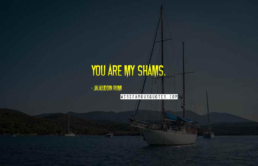 Jalaluddin Rumi Quotes: You are my shams.