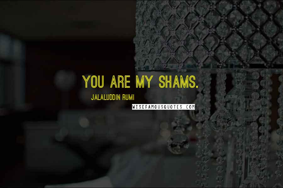 Jalaluddin Rumi Quotes: You are my shams.