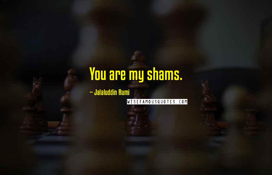 Jalaluddin Rumi Quotes: You are my shams.