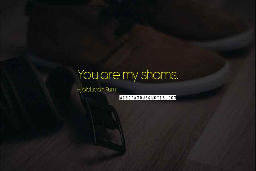 Jalaluddin Rumi Quotes: You are my shams.