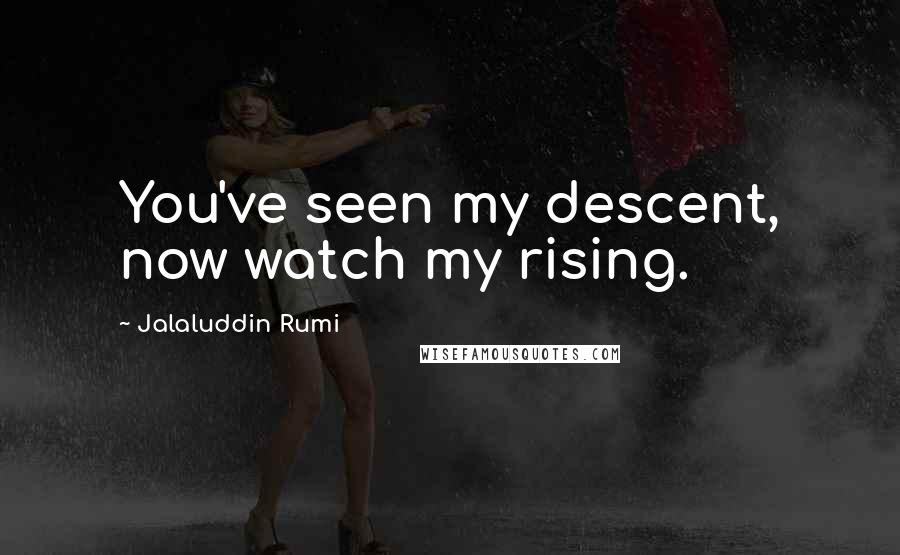 Jalaluddin Rumi Quotes: You've seen my descent, now watch my rising.