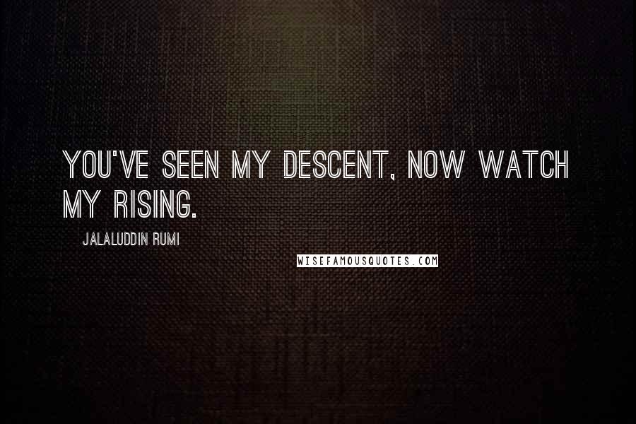 Jalaluddin Rumi Quotes: You've seen my descent, now watch my rising.