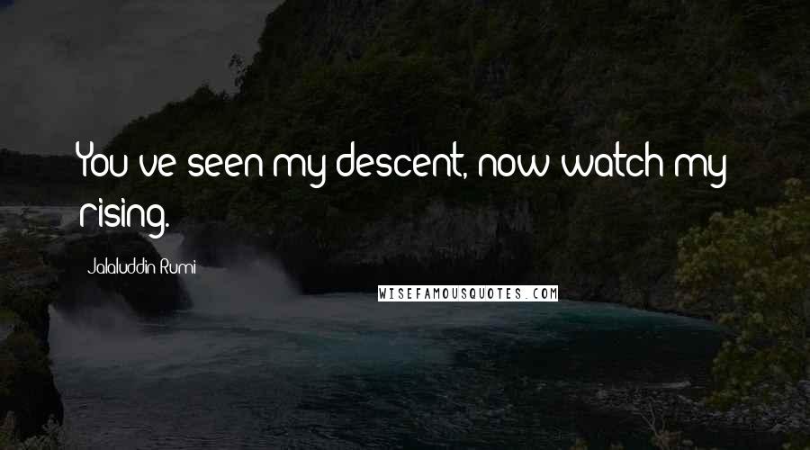 Jalaluddin Rumi Quotes: You've seen my descent, now watch my rising.