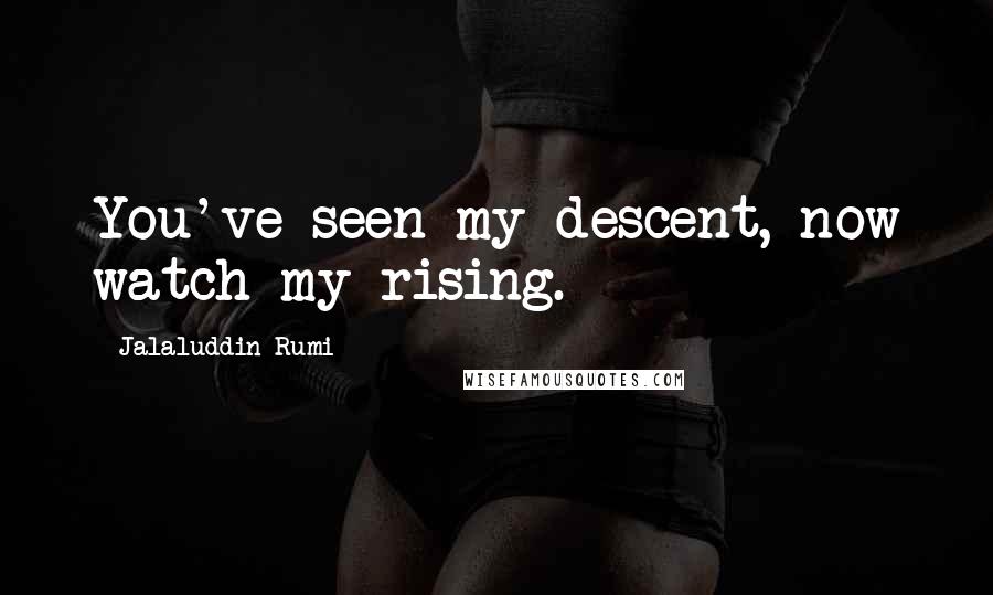 Jalaluddin Rumi Quotes: You've seen my descent, now watch my rising.