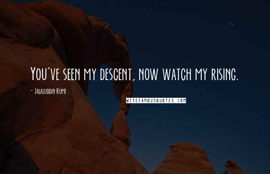 Jalaluddin Rumi Quotes: You've seen my descent, now watch my rising.