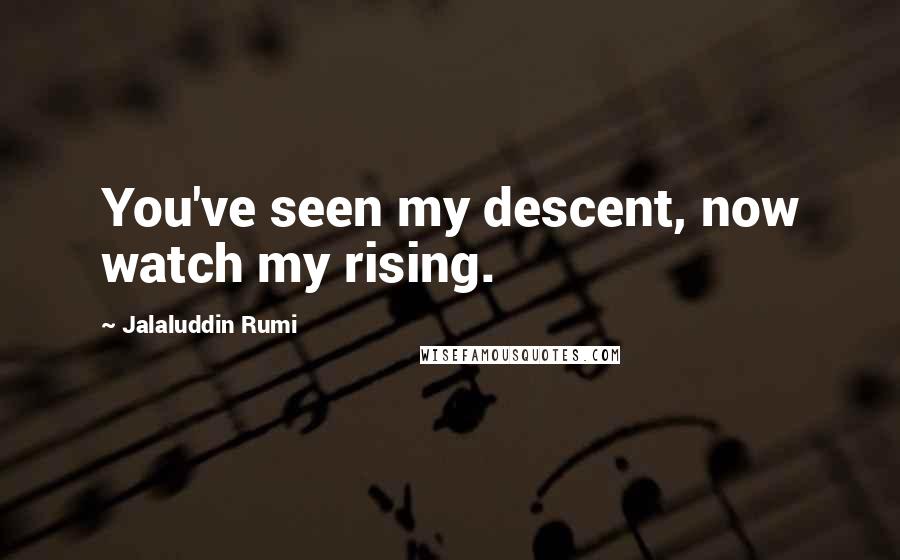 Jalaluddin Rumi Quotes: You've seen my descent, now watch my rising.