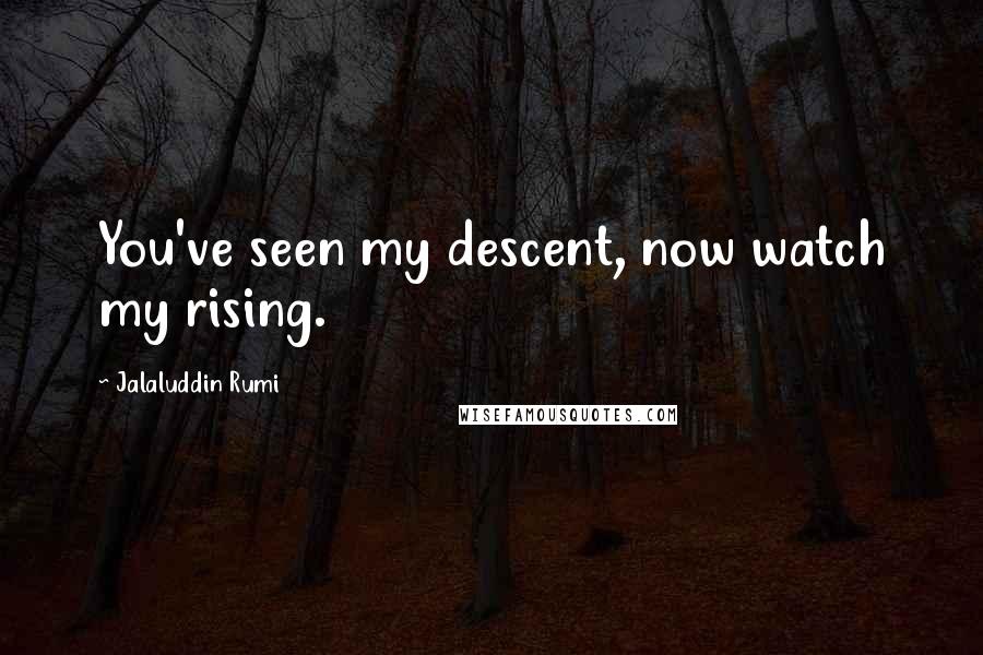 Jalaluddin Rumi Quotes: You've seen my descent, now watch my rising.