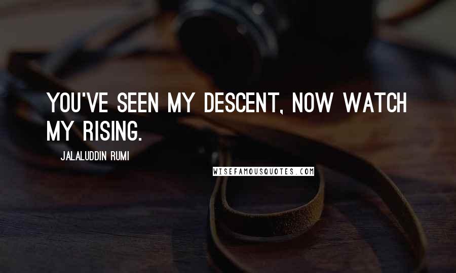 Jalaluddin Rumi Quotes: You've seen my descent, now watch my rising.