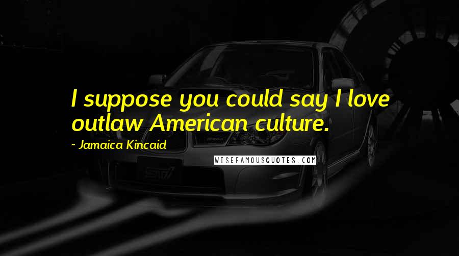 Jamaica Kincaid Quotes: I suppose you could say I love outlaw American culture.