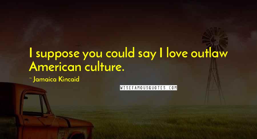 Jamaica Kincaid Quotes: I suppose you could say I love outlaw American culture.