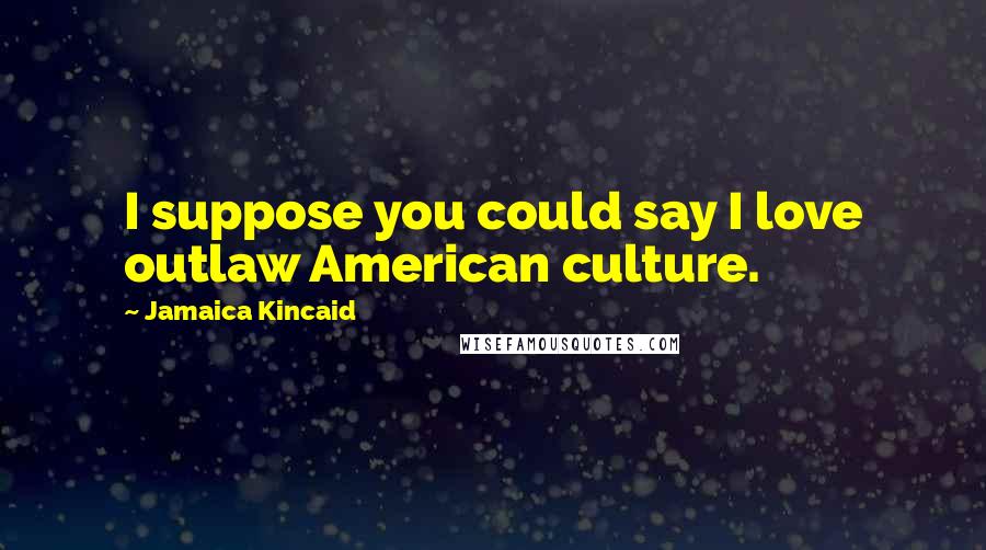 Jamaica Kincaid Quotes: I suppose you could say I love outlaw American culture.
