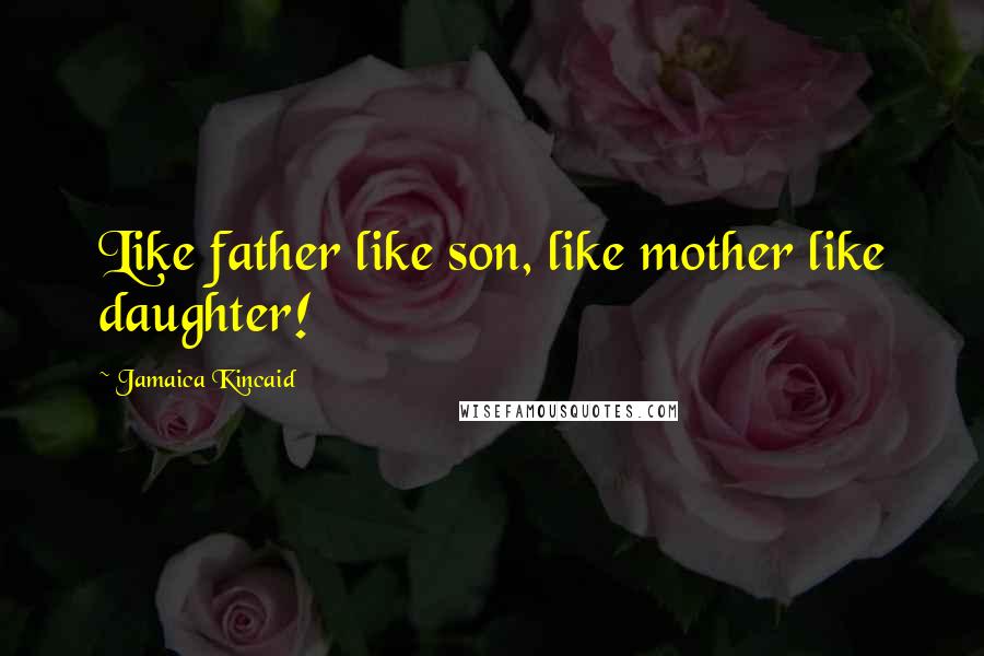 Jamaica Kincaid Quotes: Like father like son, like mother like daughter!