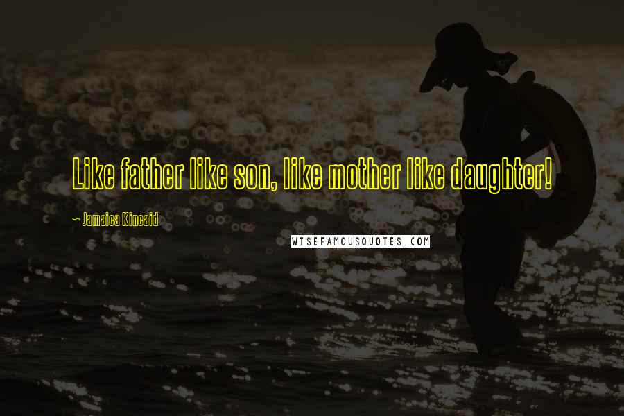 Jamaica Kincaid Quotes: Like father like son, like mother like daughter!