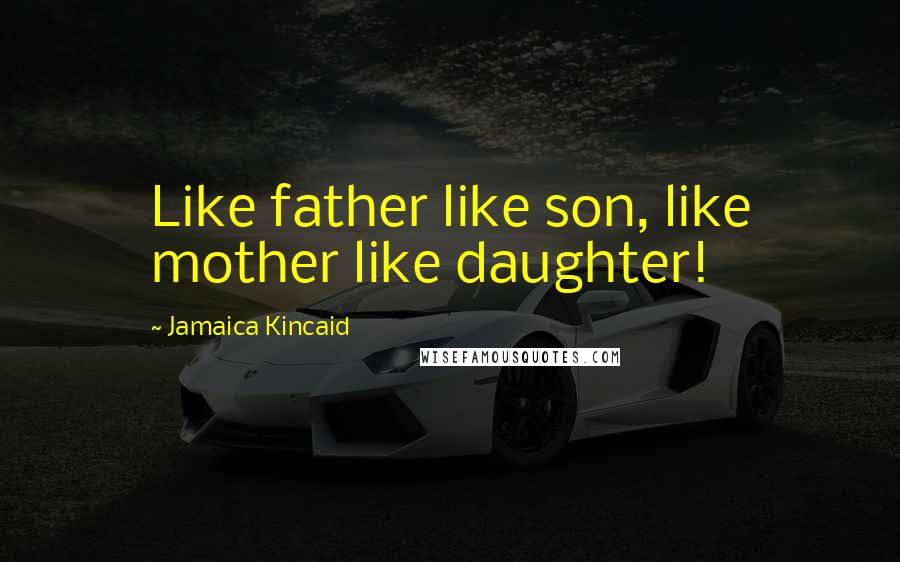 Jamaica Kincaid Quotes: Like father like son, like mother like daughter!