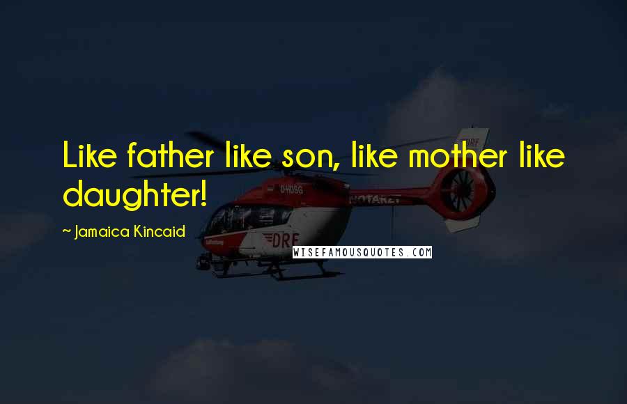 Jamaica Kincaid Quotes: Like father like son, like mother like daughter!