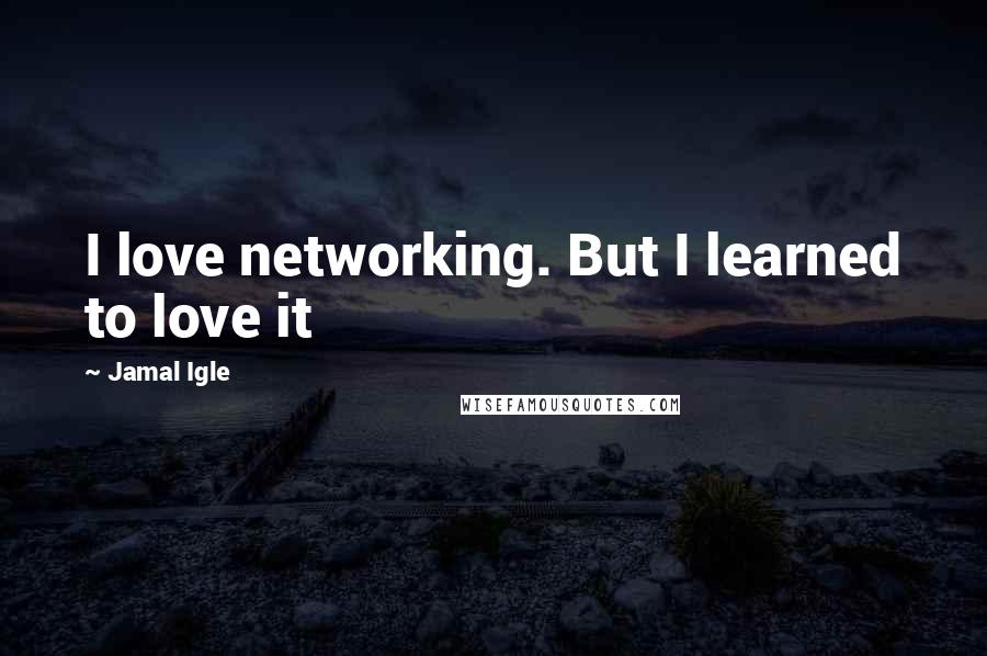 Jamal Igle Quotes: I love networking. But I learned to love it