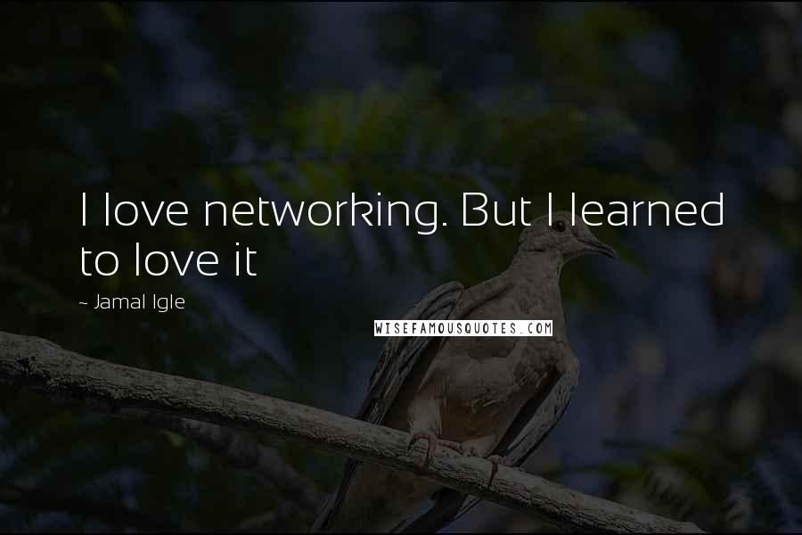 Jamal Igle Quotes: I love networking. But I learned to love it