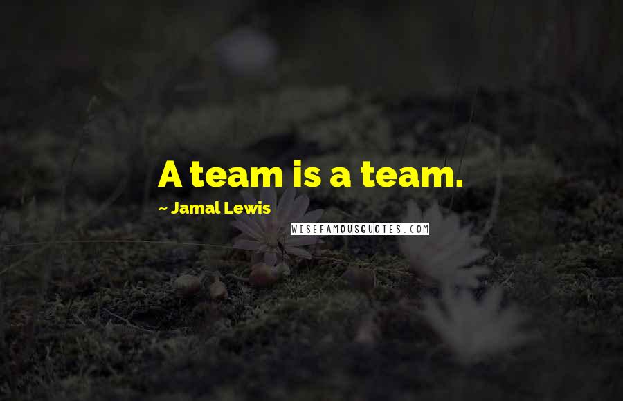 Jamal Lewis Quotes: A team is a team.