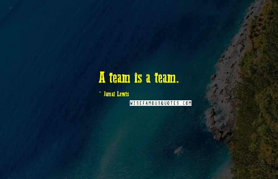 Jamal Lewis Quotes: A team is a team.